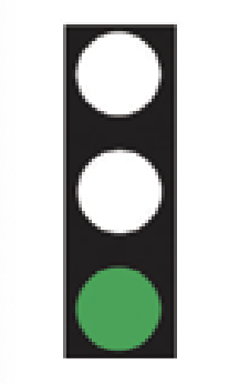 <p>Steady green light </p>