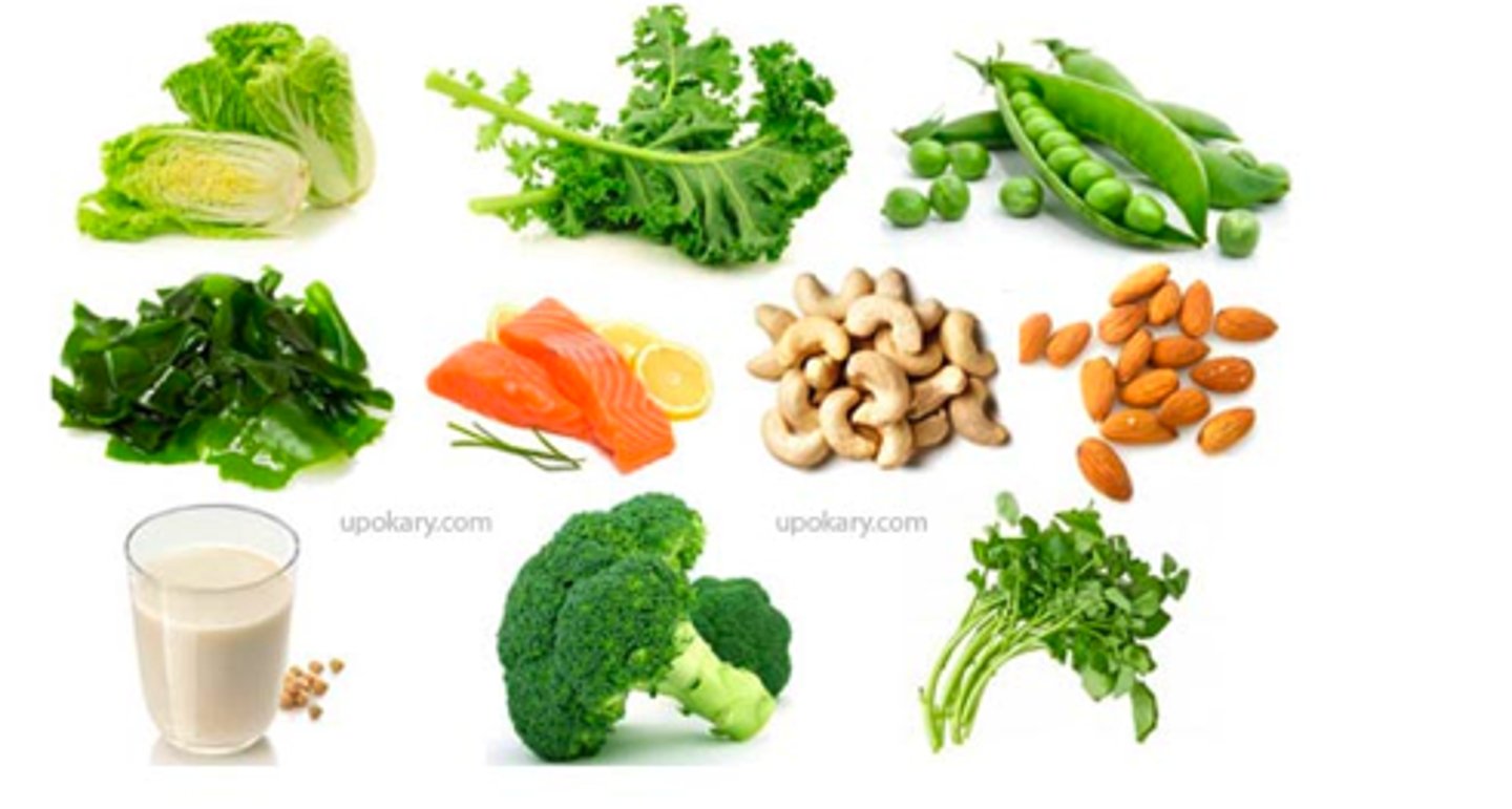 <p>Encourage patients to consume foods high in calcium;</p>