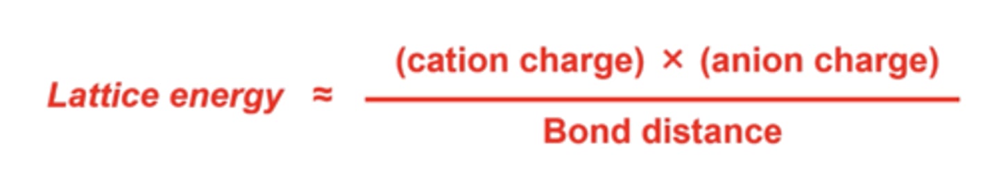 <p>the energy required to completely separate an ionic compound's cations from its anions</p>