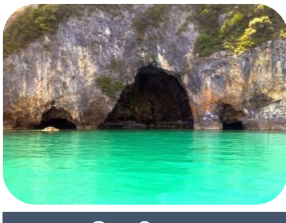 * Coastal erosional landform
* Eroded at weaker spots
  * Possibly as a fault line or joint
* Cave-like features