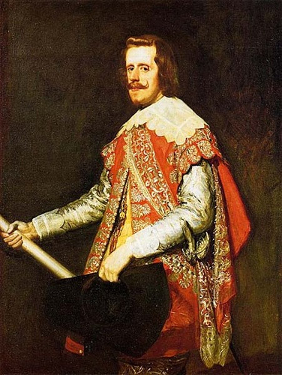<p>Spanish king from 1621 to 1665. He seemed to be a good leader that might lead Spain back to greatness, however a series of crushing military defeats and crushing financial issues would see Spain cease to be a major power during this time period. This was made clear to the world by their crushing defeat by the French in 1643 at the Battle of Roccoi where much of the Spanish army was killed.</p>
