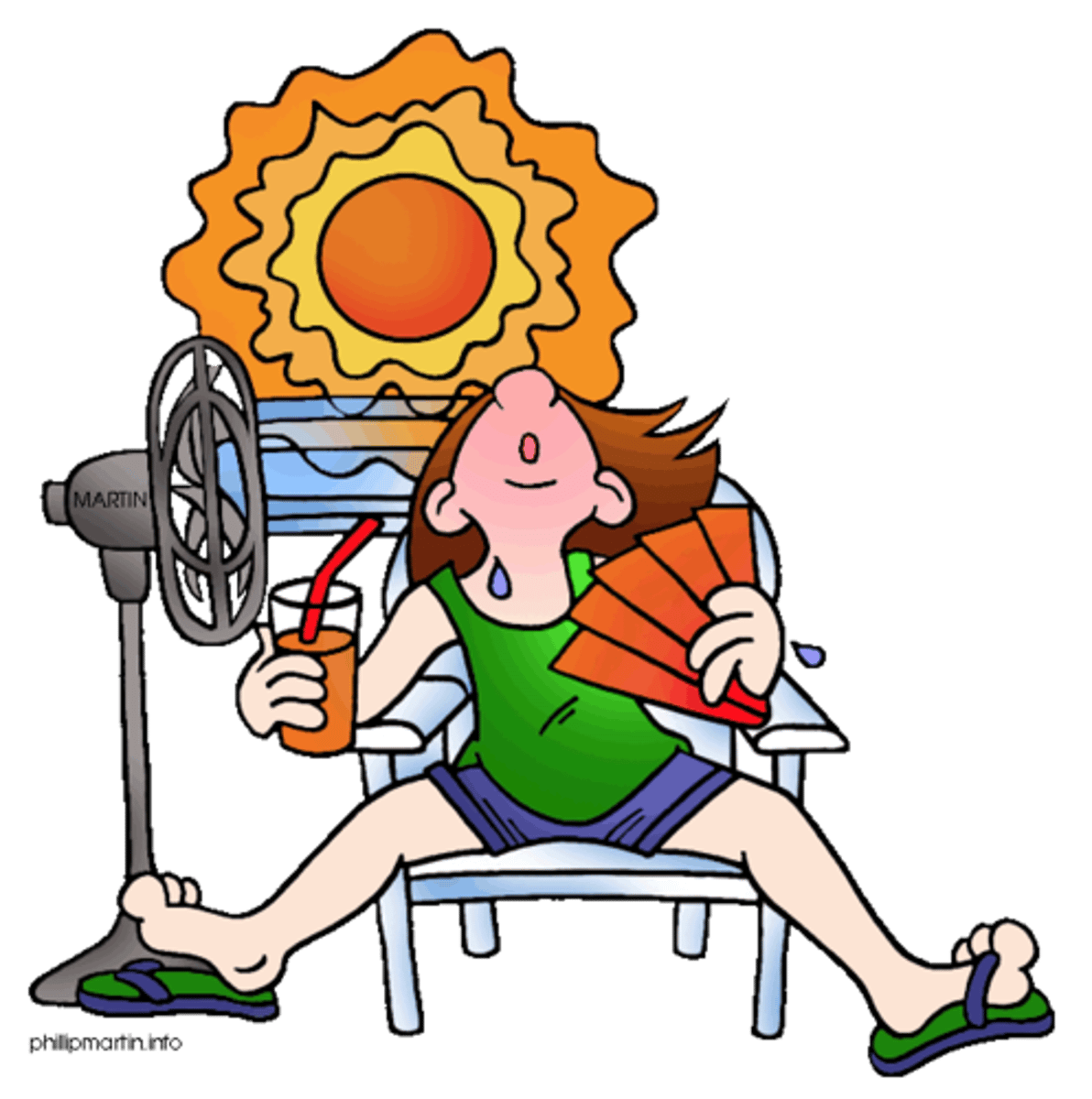 <p>hot (weather)</p>