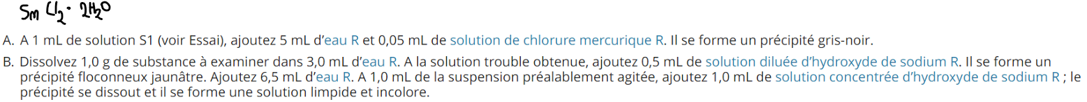 <p>chlorure d’étain dihydraté</p>