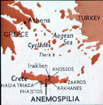 <p>Map of Crete and the Aegean</p>