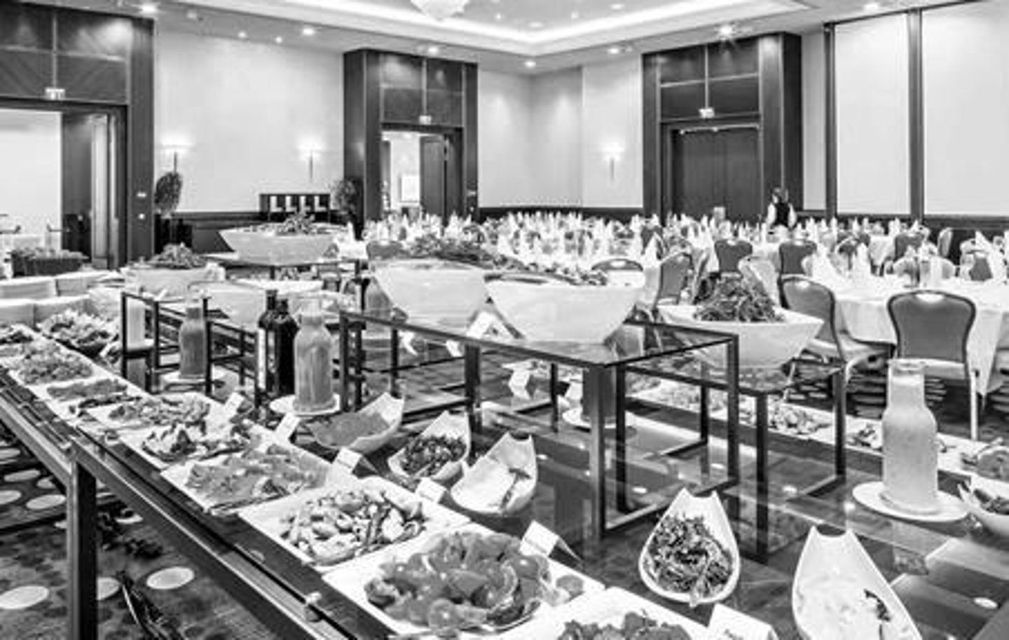 <p>Guests are allowed to serve food by themselves from various dishes displayed on a sideboard or long tables.</p>