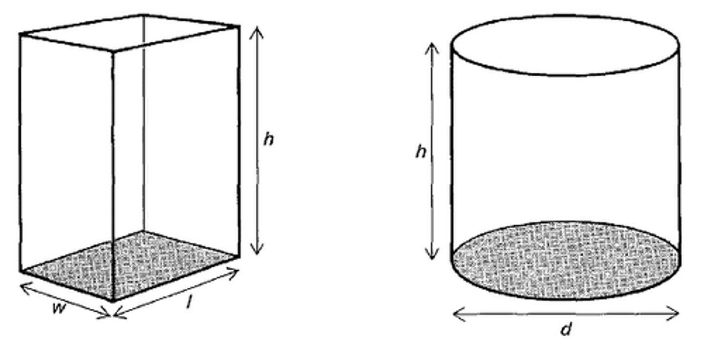 <p>V=πr²h</p>