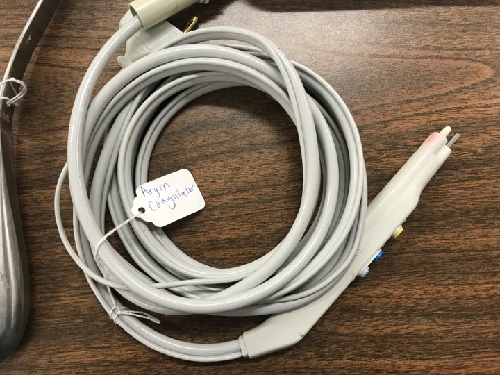 <p>Bovid and argon coagulator in same hand piece (kidney/liver cases because they bleed a lot)</p>