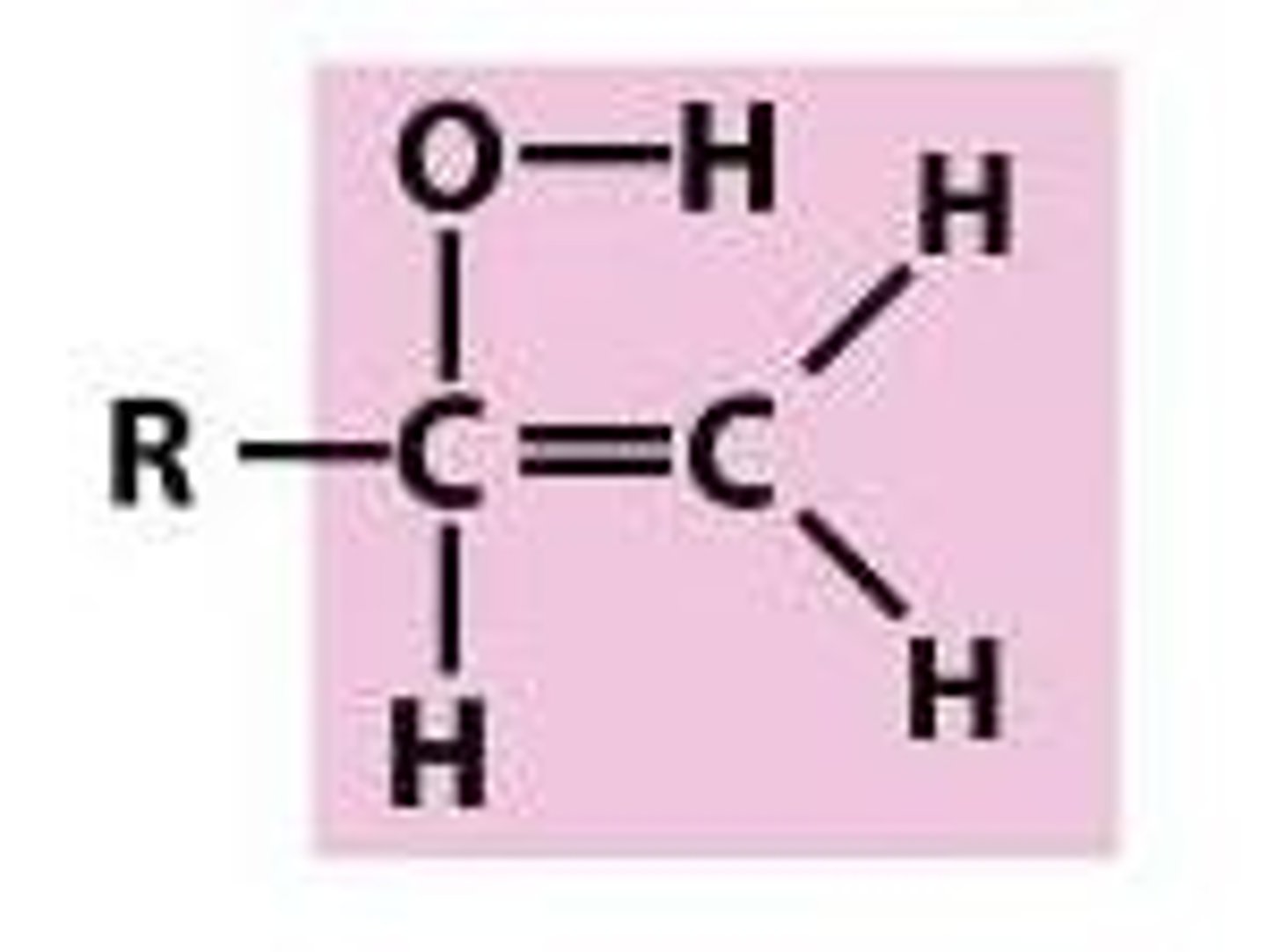<p>The resonance form of a carbonyl that has a carbon-carbon double bond (ene) and an alcohol (-ol)</p>