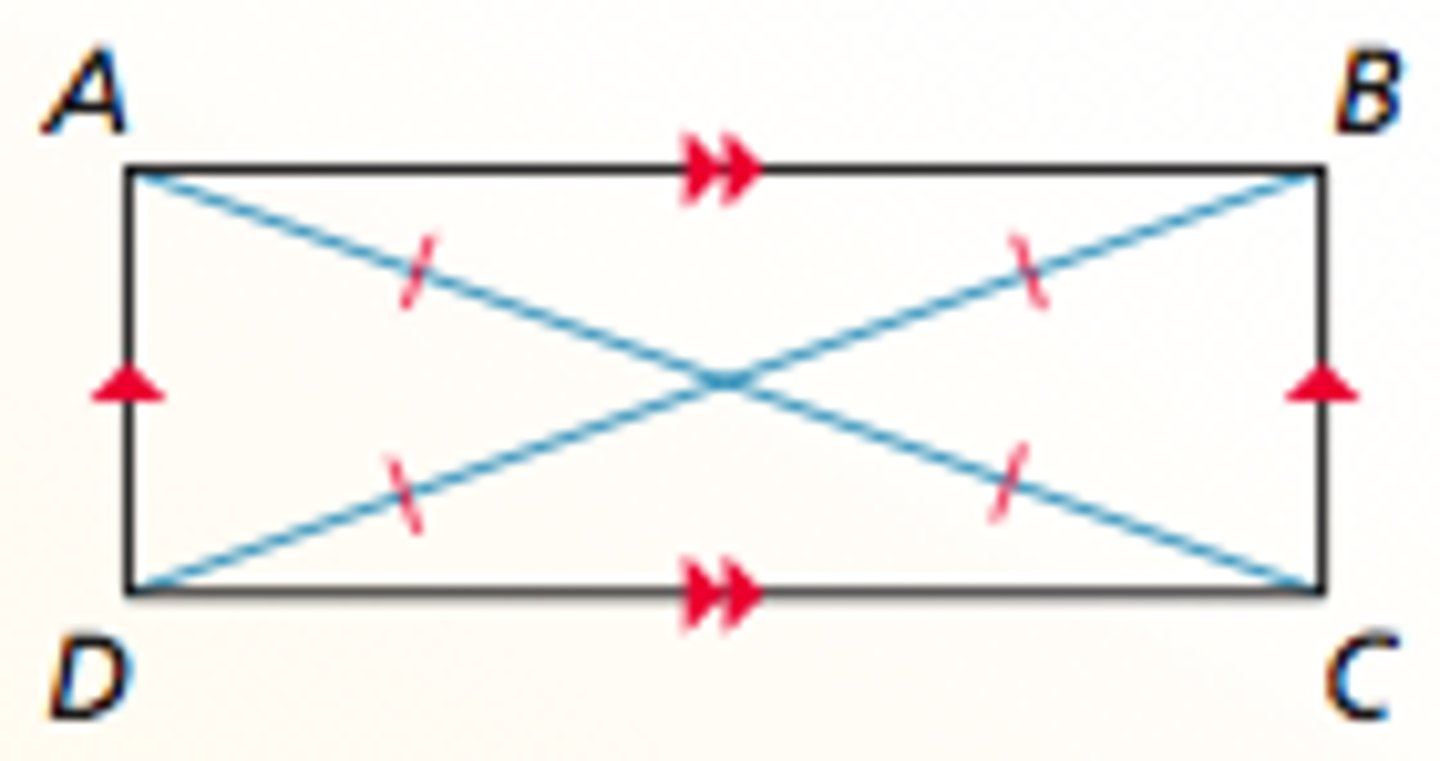 <p>A parallelogram is a rectangle if and only if its diagonals are congruent.</p>