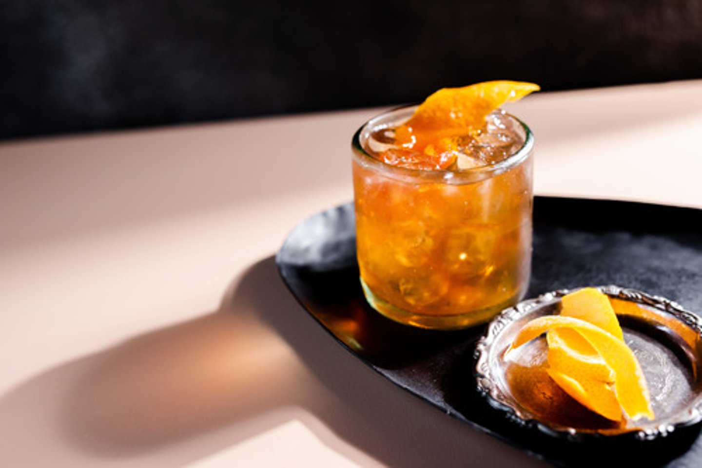 <p>Buffalo Trace Old Fashioned</p><p>- Buffalo Trace bourbon</p><p>- Simple syrup</p><p>- Angostura bitters</p><p>Garnish: Orange peel</p><p>Flavor profile: Bold and boozy</p><p>Selling description: A bold and boozy spirit forward cocktail.</p>