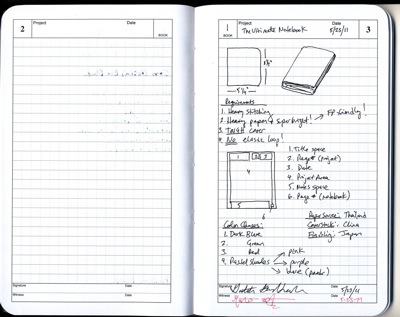 <p>A book in which an engineer will formally document, in chronological order, all of his/her work that is associated with a specific design project.</p>