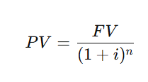 <p>Where:</p><p>𝐹𝑉 = future value</p><p>𝑖 = interest rate</p><p>𝑛 = number of periods</p>