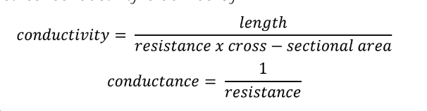 <p><span>a measure of the electrical conductance of a material, the bigger the conductance the greater the current for a particular potential difference. The electrical conductivity is defined by</span></p>
