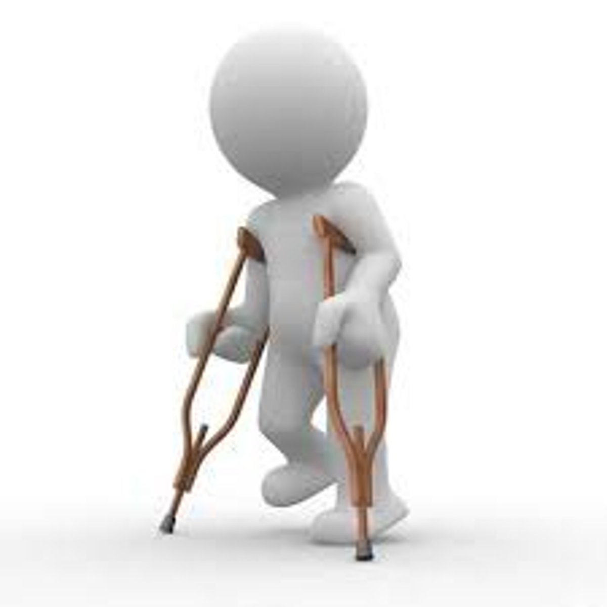 <p>Nạng - giúp người bị thương chân đi lại.</p><p>(He walks with crutches - Anh ta đi bằng nạng.)</p>