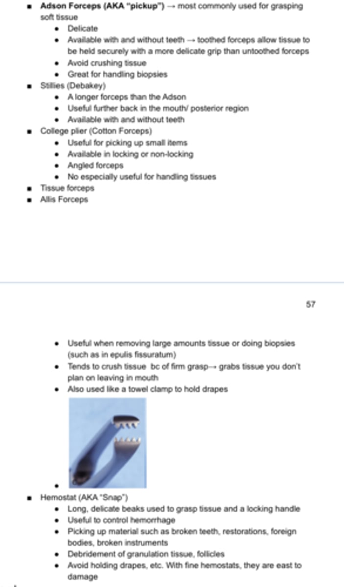 <p>These are all OS ____ ____</p><p>Adson Forcep</p><p>Stillies Forcep</p><p>College Plier</p><p>Tissue Forcep</p><p>Allis Forcep</p><p>Hemostat</p>