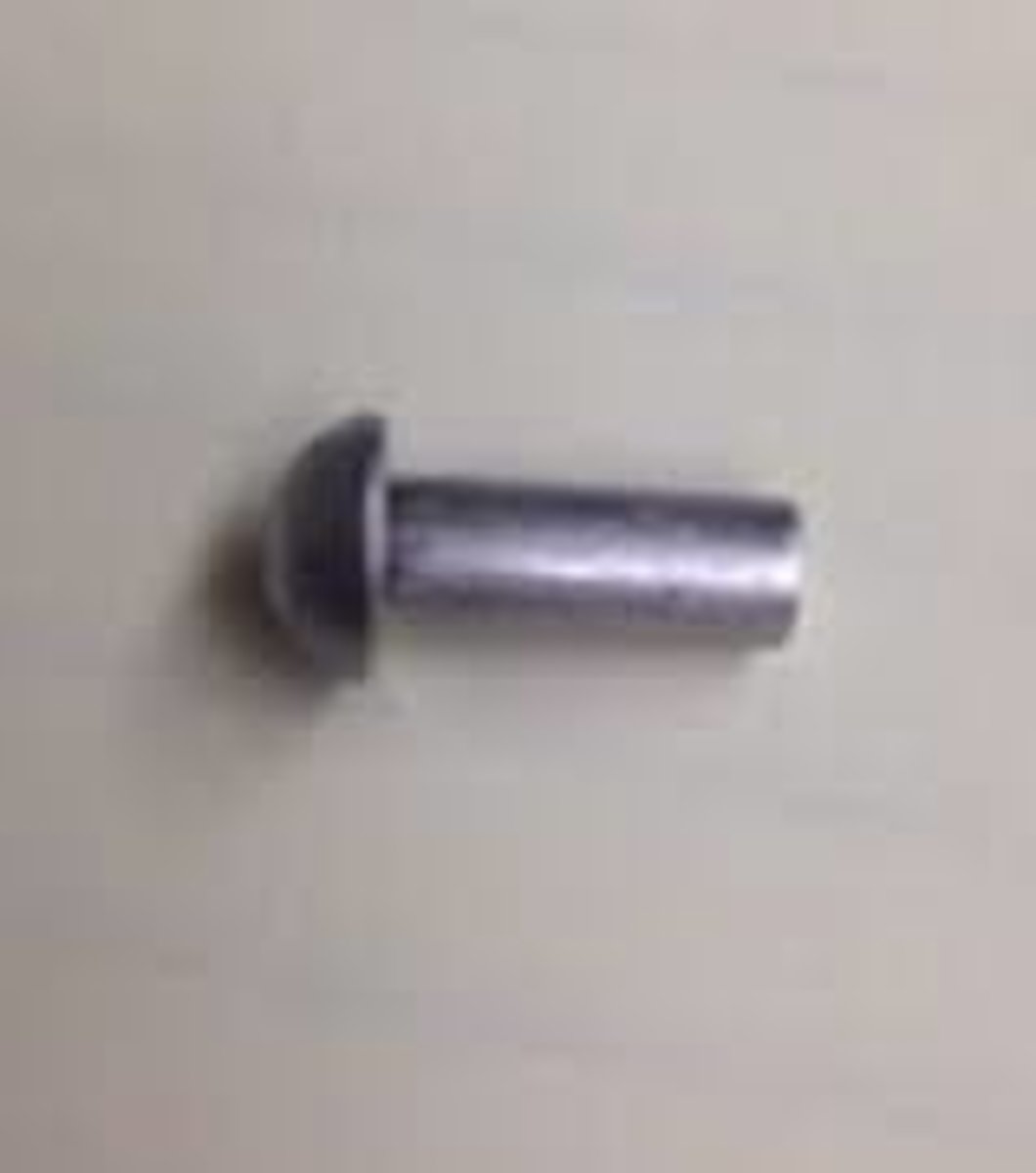 <p>metal bolts or pins used to hold pieces of metal together</p>