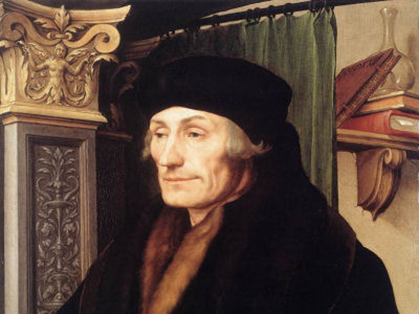 <p>1. Northern humanist who wrote "In Praise of Folly"<br>2. Wrote in Latin while most humanists wrote in the vernacular<br>3. Wanted to reform the Catholic Church, not destroy it</p>