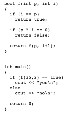 <p>(10 points) What does the following program print. You will not get any points if you don't show the steps of the calculation. Be very methodical, it is easy to make a mistake.</p>