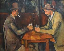 <p>Cezanne, “Les jouers de cartes”, 1894-1895, Oil on canvas, 47.5 × 57 cm</p>