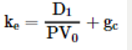 <p>This expression for the cost of equity tells us that the return on an equity investment has two components:</p><ul><li><p>The dividend yield (D1/P0).</p></li><li><p>Growth over time (gc).</p></li></ul>