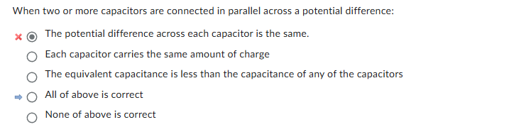 <p><span><span>When two or more capacitors are connected in parallel across a potential difference:</span></span></p>