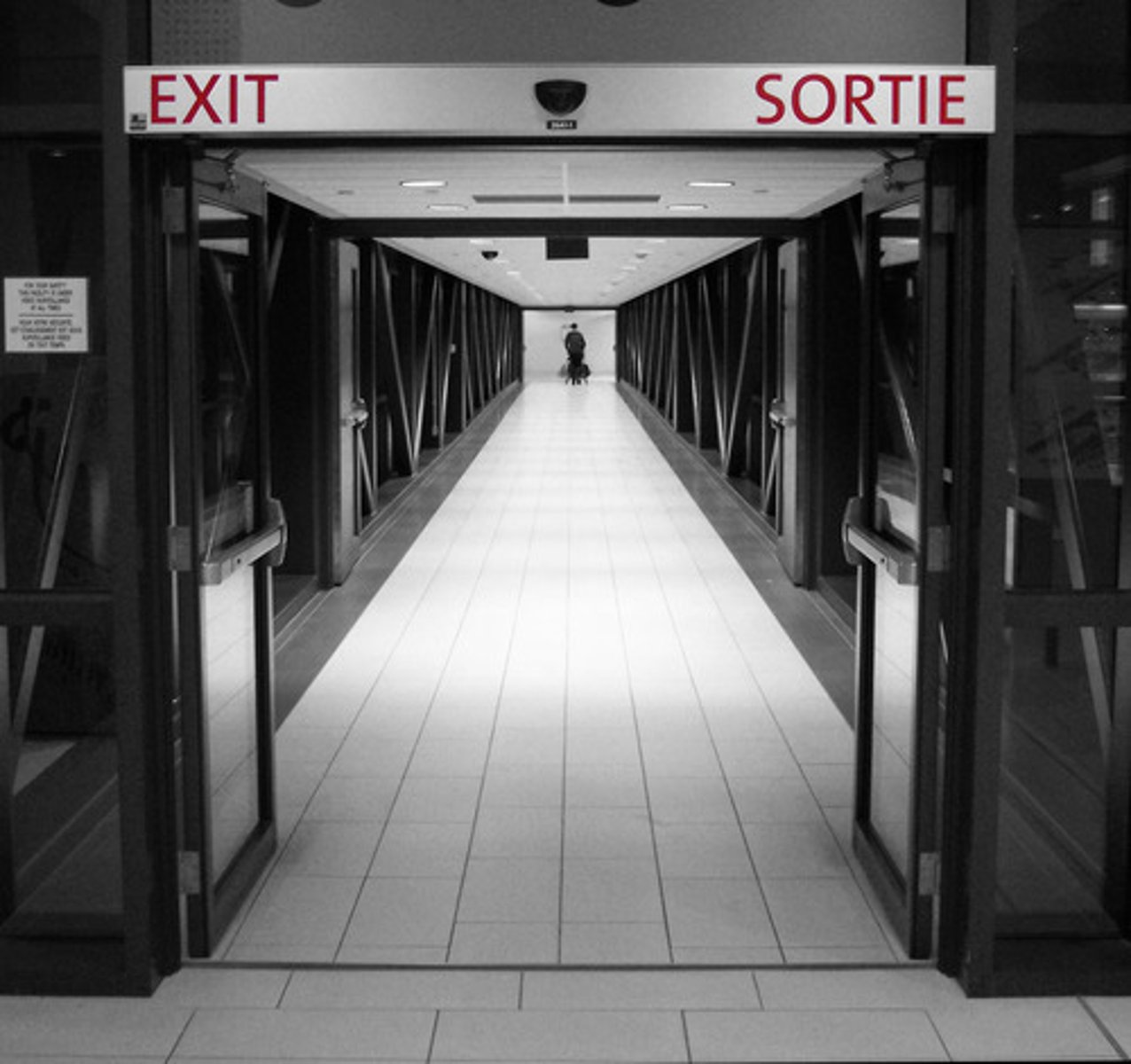 <p>an exit</p>