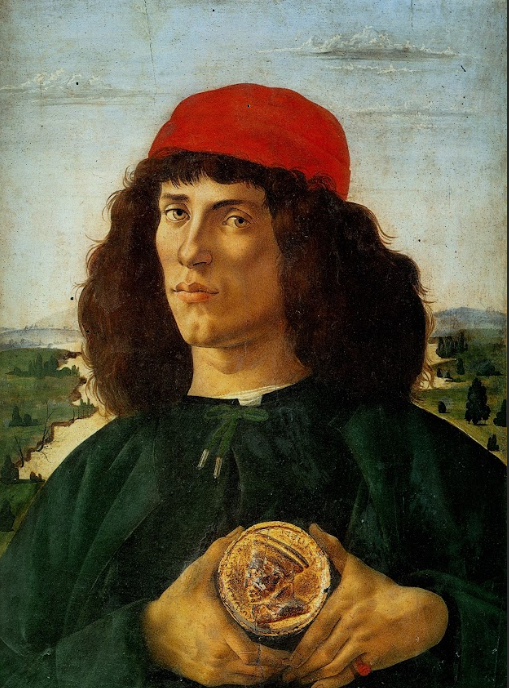 <p>barbat tanar cu medalion - sandro boticelli</p>