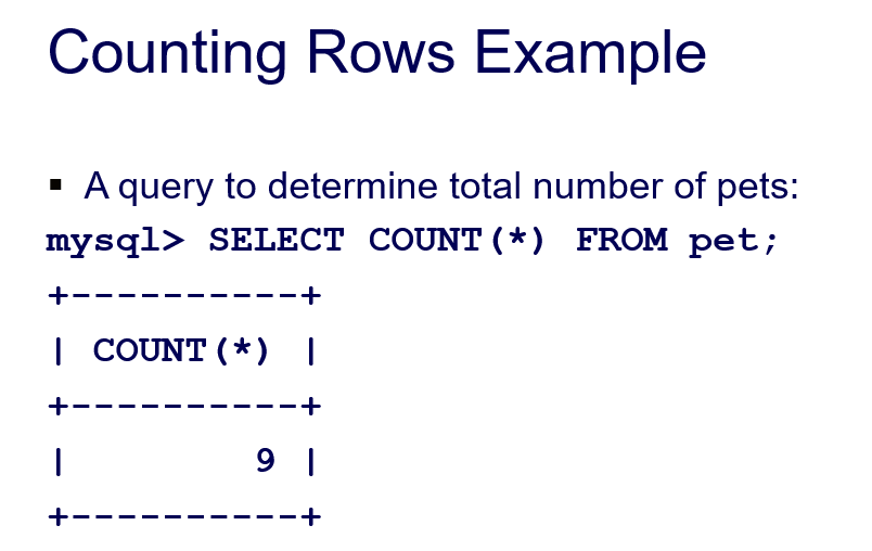 <p><span style="font-family: Arial">COUNT()</span></p>