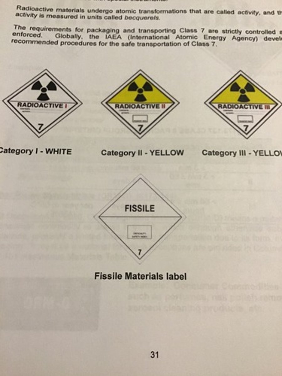 <p>Contain radionuclides at concentrations above tables in DOT reg.</p>