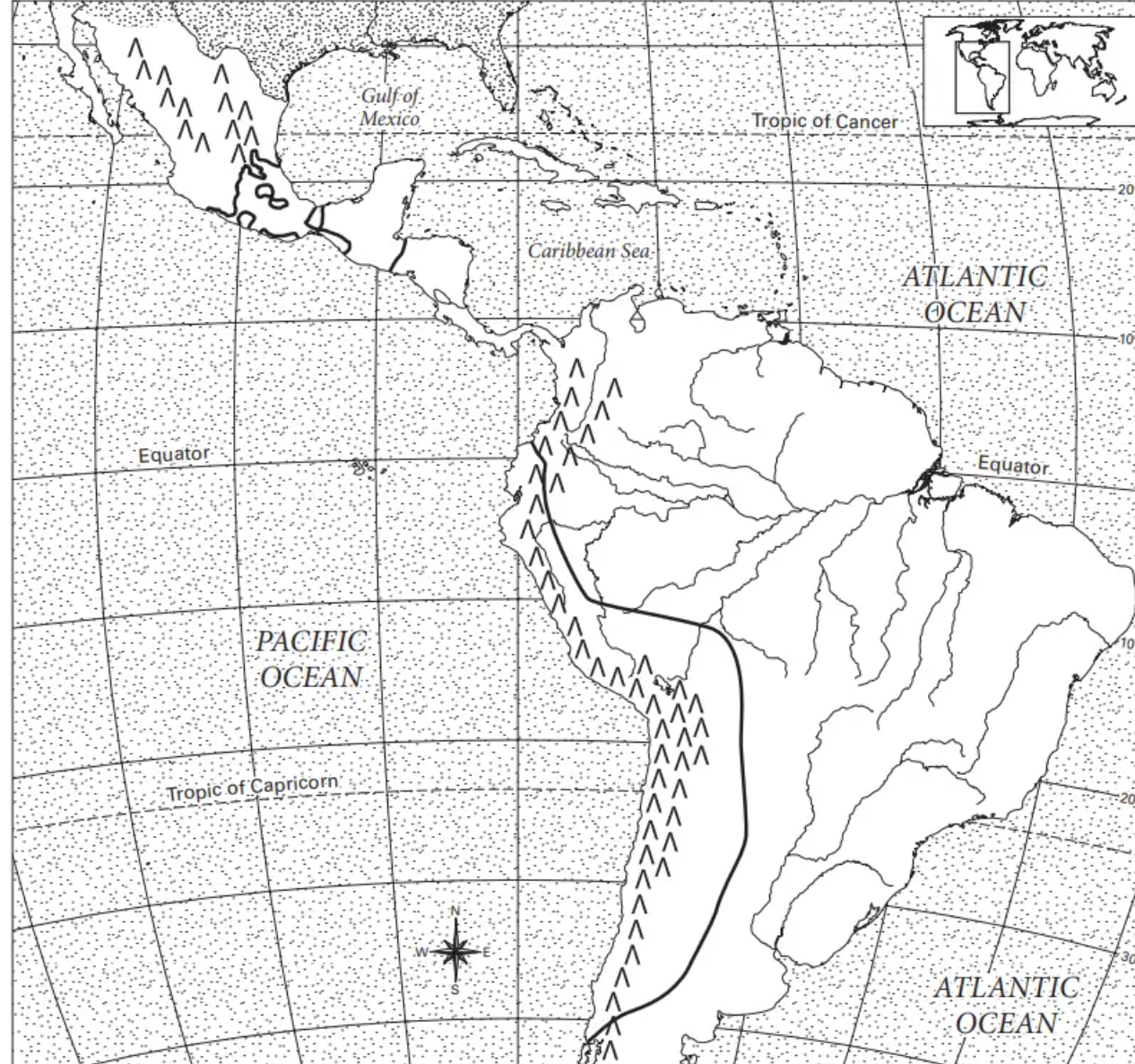 <p>where are the andes mountains?</p>