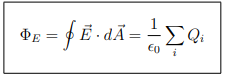 <p>Gauss’s Law states that the total electric flux through a closed surface is proportional to the net charge enclosed</p>