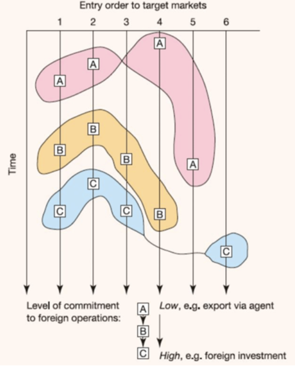 <p>1. Prioritization of markets: based on market attractiveness, psychic distance &amp; degree of difficulty</p><p>2. Constraints: Resources available, level of commitment needed, longer term firm objectives</p>