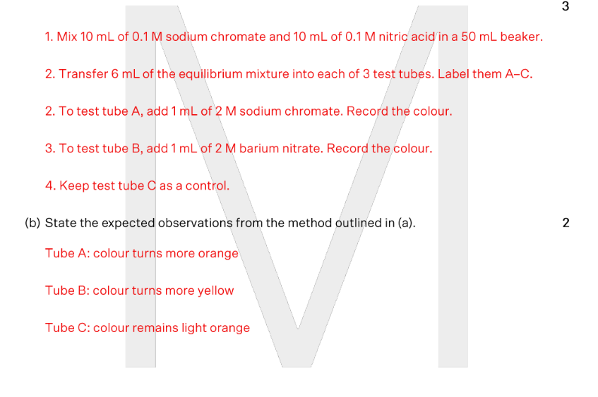 <p>state the expected observations from the method outlined in (a) </p>