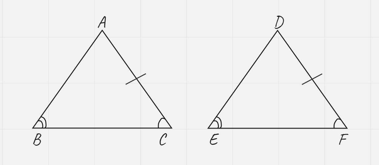 <p>If two angles and a nonincluded side of one triangle are congruent to two angles and the corresponding nonincluded side of another triangle, then the triangles arecongruent.</p>