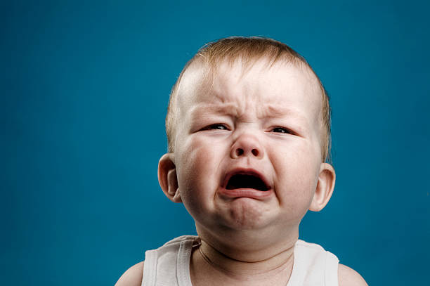 <p>赤ちゃんが泣いています。</p><p>The baby is <strong>crying</strong>.</p><p>Say “to cry”</p>
