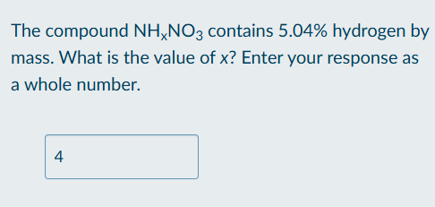 <p>Calculate number of atoms of element in molecule based on molecule composition</p>