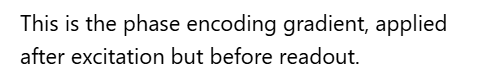 <p>C. Phase encoding gradient</p>