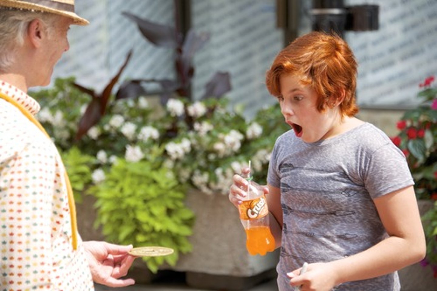 <p>extremely surprised:</p><p>"She was amazed at how calm she felt after the accident."</p>