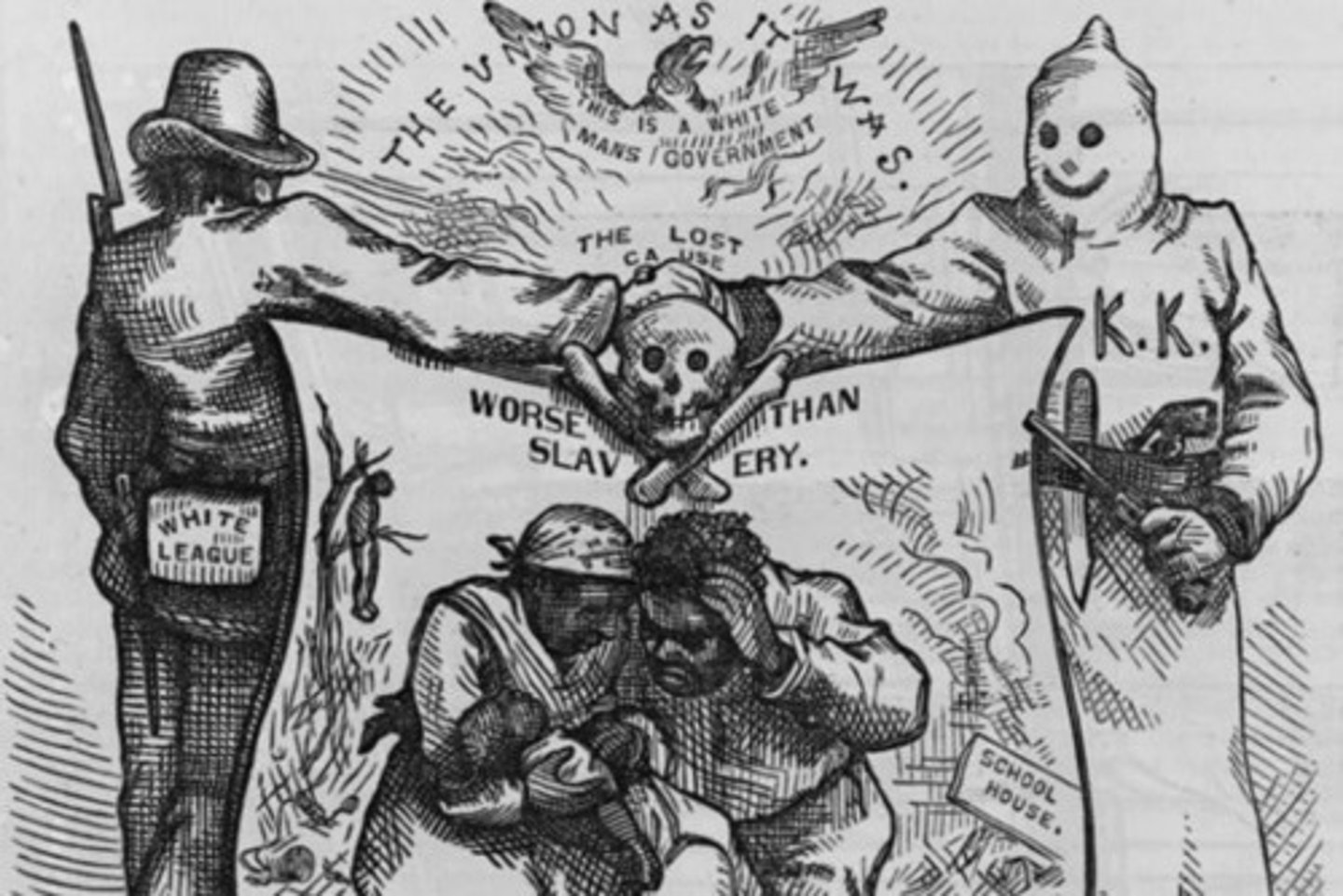 <p>Time in the South (end of Reconstruction in 1877 through the early 20th century), when racism in the country was at an all-time high. African Americans lost many of the civil rights gains made during Reconstruction. Antiblack violence, lynching, segregation, legal racial discrimination, and expressions of white supremacy increased.</p>
