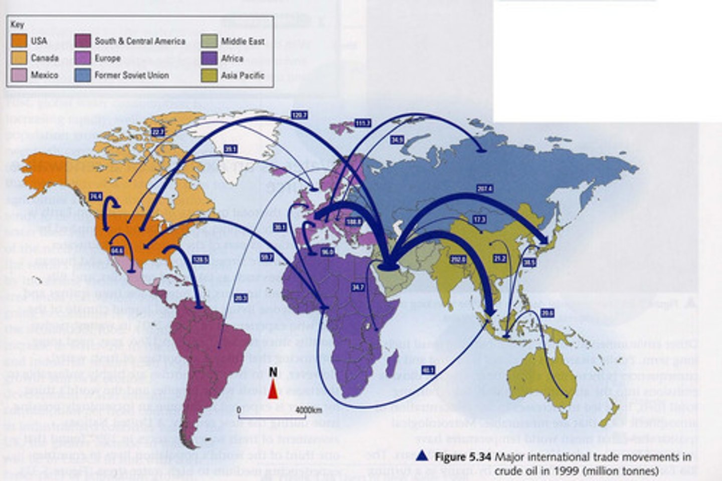 <p>A map using lines to show the flow of data.</p>
