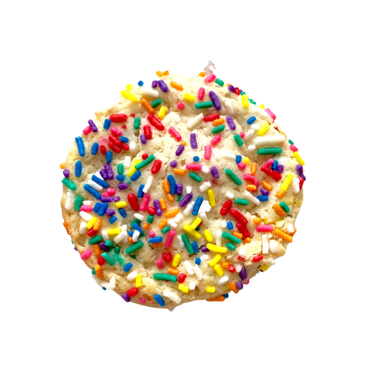 <p><span>This cookie is made with sprinkles and white chocolate chunks and is topped with rainbow jimmies! Soft interior and crunchy exterior, this cookie is sweet and fun!</span></p><p><span>(CFT)</span></p>