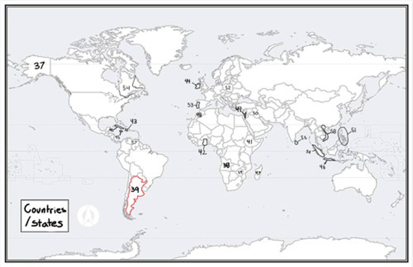 <p>What is #39? (countries/states)</p>