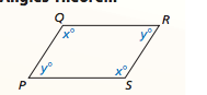 If a quadrilateral is a parallelogram, then its
consecutive angles are supplementary.