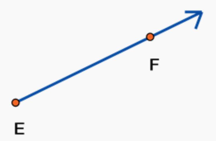 <p>A line segment with <strong><em>one</em></strong> endpoint that is always first</p>