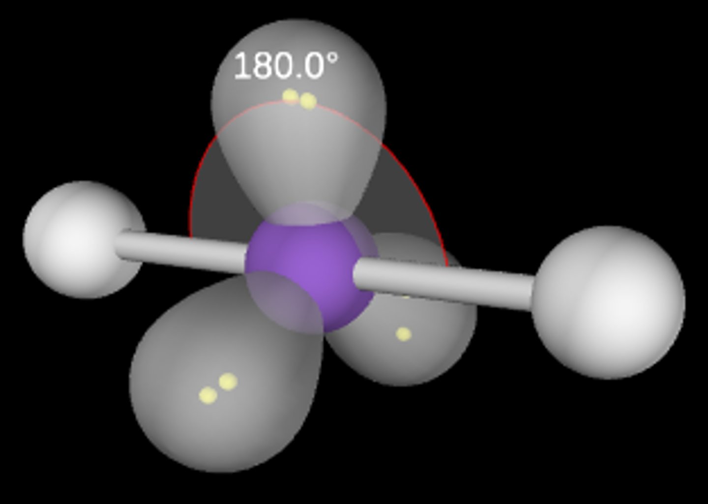 <p>Linear, 180°; sp3d</p>