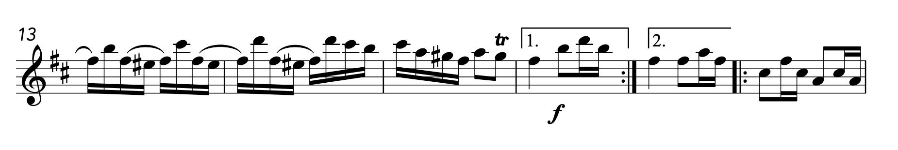 <p>What is the cadence in bars <strong>15(2)-16(1)</strong></p>