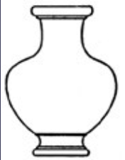 <p>no handles, undulating shape with a neck and base to stand on</p>
