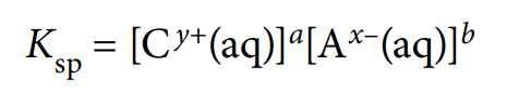 <p>solubility product, Ksp</p>