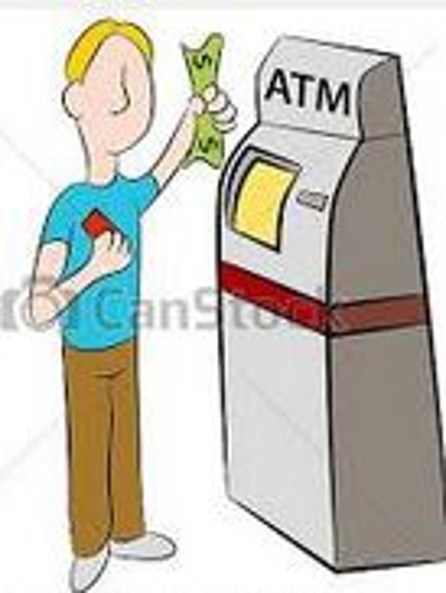 <p>to withdraw money</p>