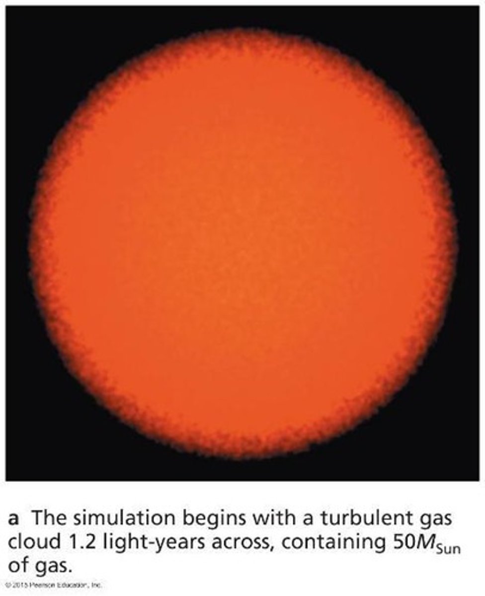 <p>Gas (99%) and dust (1%)</p>